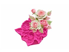 Molde 3 flores abiertas y una sin abrir